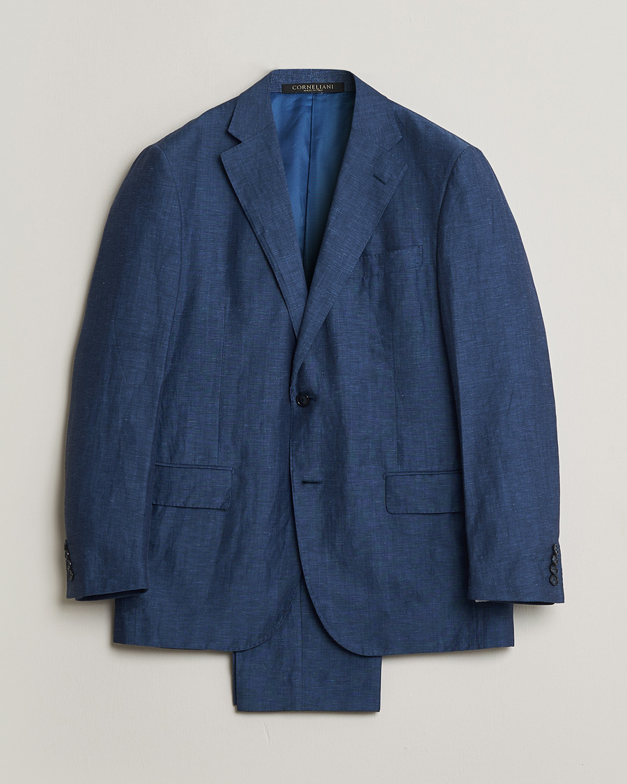 Mies | Pre-owned Puvut | Pre-owned | Corneliani Linen/Wool Blend Suit Blue 52