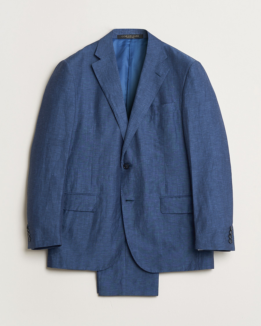 Mies | Pre-owned Puvut | Pre-owned | Corneliani Linen/Wool Blend Suit Blue 52