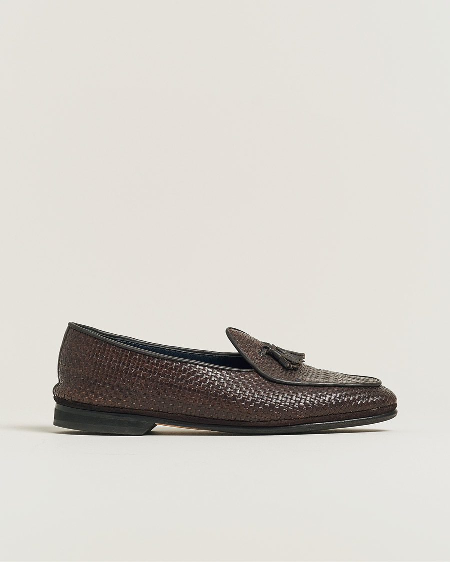 Mies | Pre-owned Kengät | Pre-owned | Rubinacci Marphy Woven Dark Brown Leather Tassel Loafers 41
