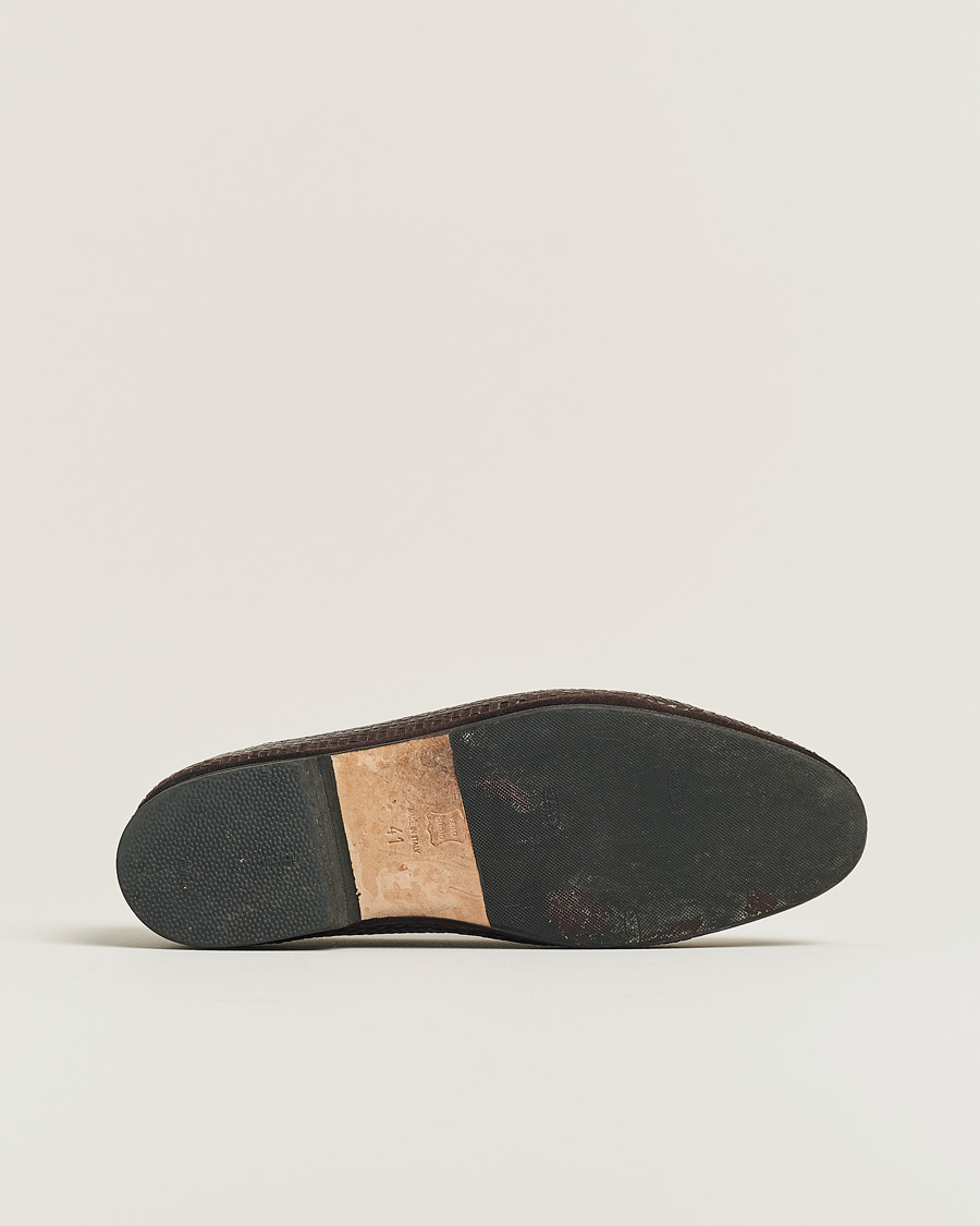Mies | Pre-owned Kengät | Pre-owned | Rubinacci Marphy Woven Dark Brown Leather Tassel Loafers 41