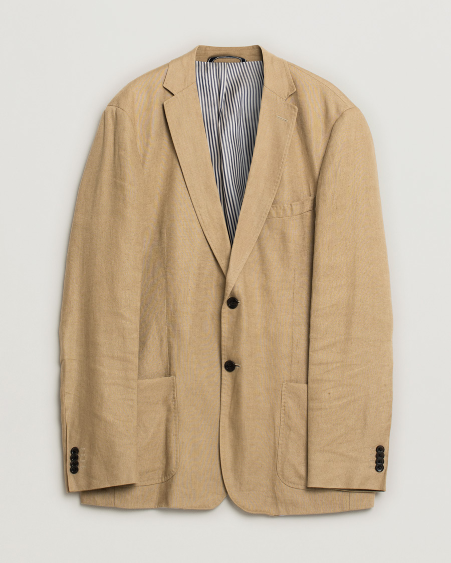 Mies | Pikkutakit | Pre-owned | GANT Tailored fit Linen Blazer Beige 52