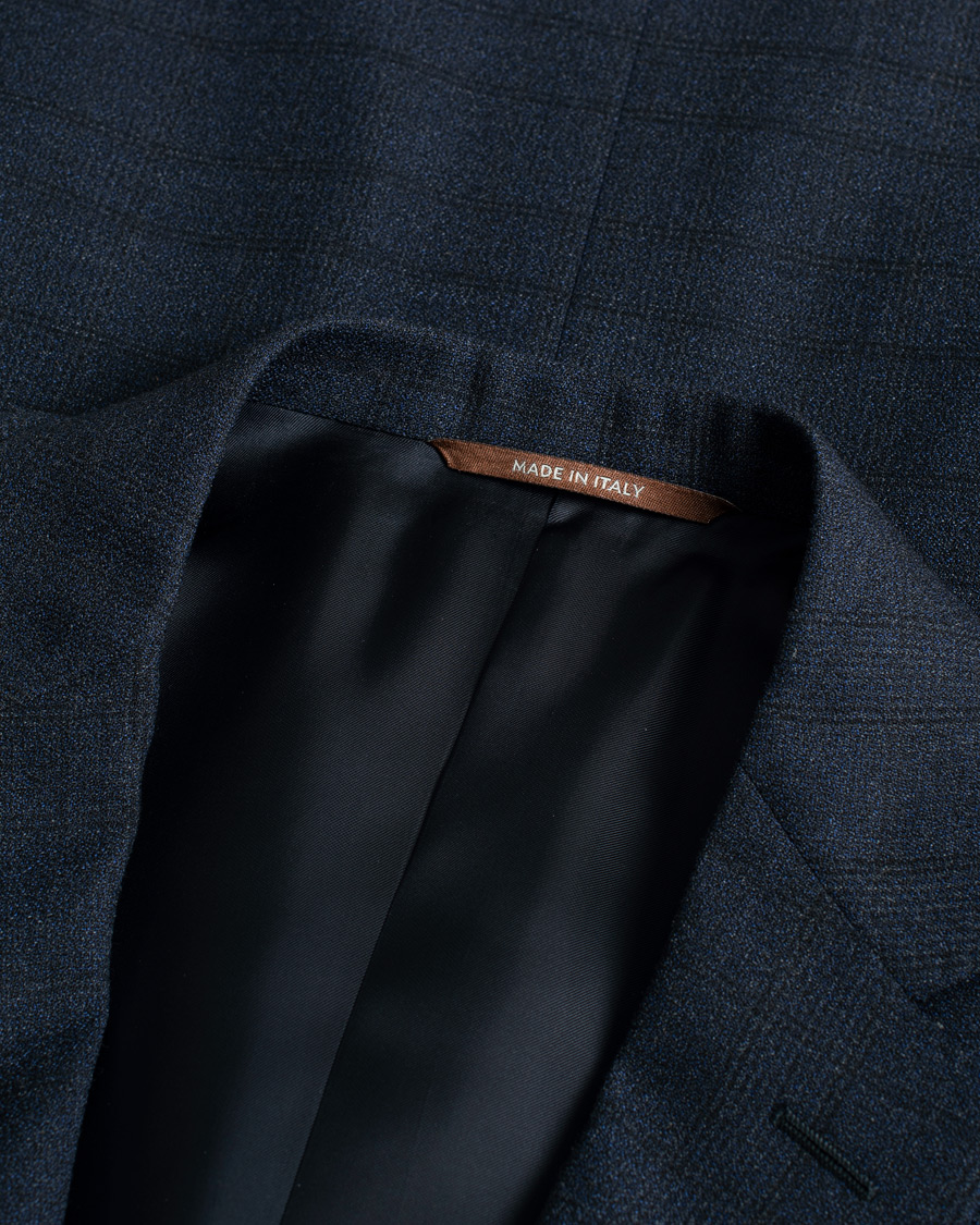 Mies | Pre-owned Pikkutakit | Pre-owned | Canali Checked Wool Blazer Navy 50