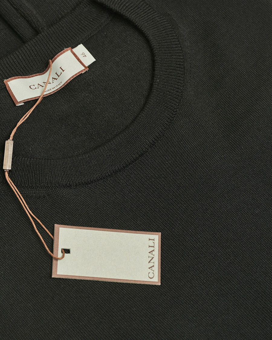 Mies | Puserot | Pre-owned | Canali Merino Wool Crew Neck Black