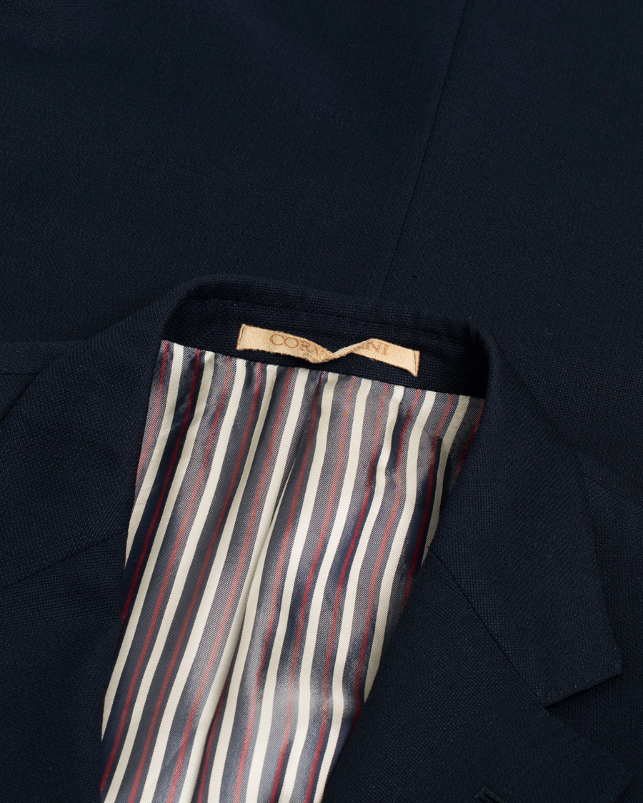 Mies | Pre-owned Pikkutakit | Pre-owned | Corneliani Wool Hopsack Club Blazer Navy 48