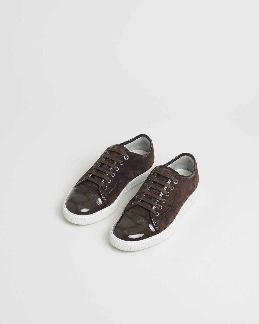 Mies | Lanvin Patent Cap Toe Sneaker Dark Brown | Pre-owned | Lanvin Patent Cap Toe Sneaker Dark Brown