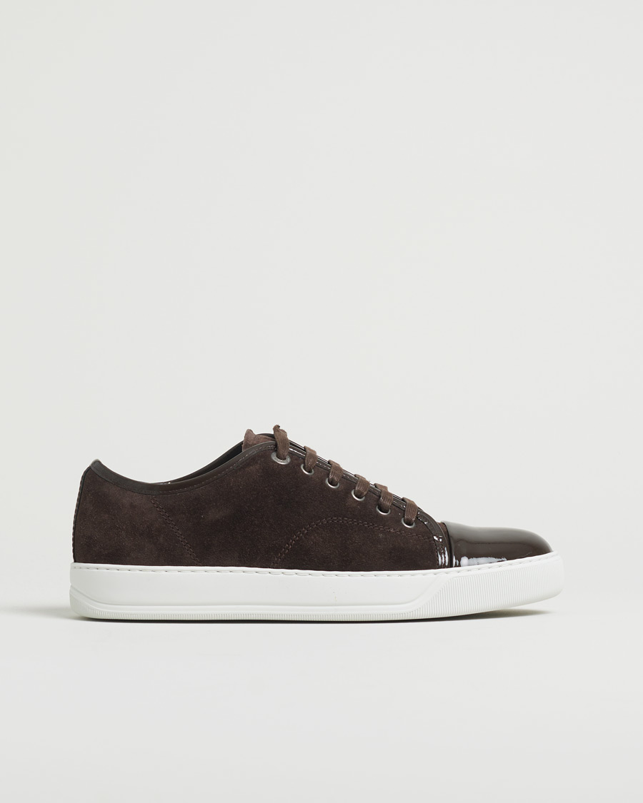 Mies | Lanvin Patent Cap Toe Sneaker Dark Brown | Pre-owned | Lanvin Patent Cap Toe Sneaker Dark Brown