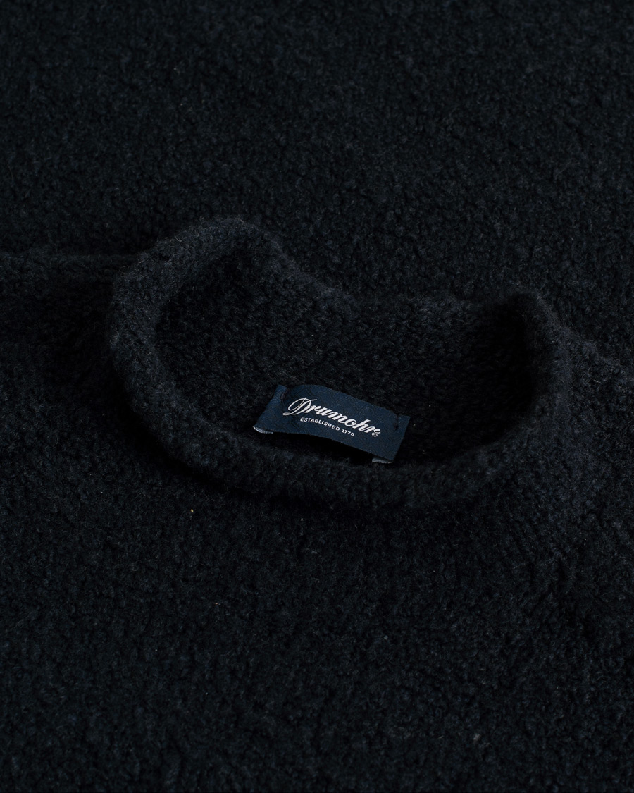 Mies | Puserot | Pre-owned | Drumohr Wool Boucle Mock Neck Navy 48