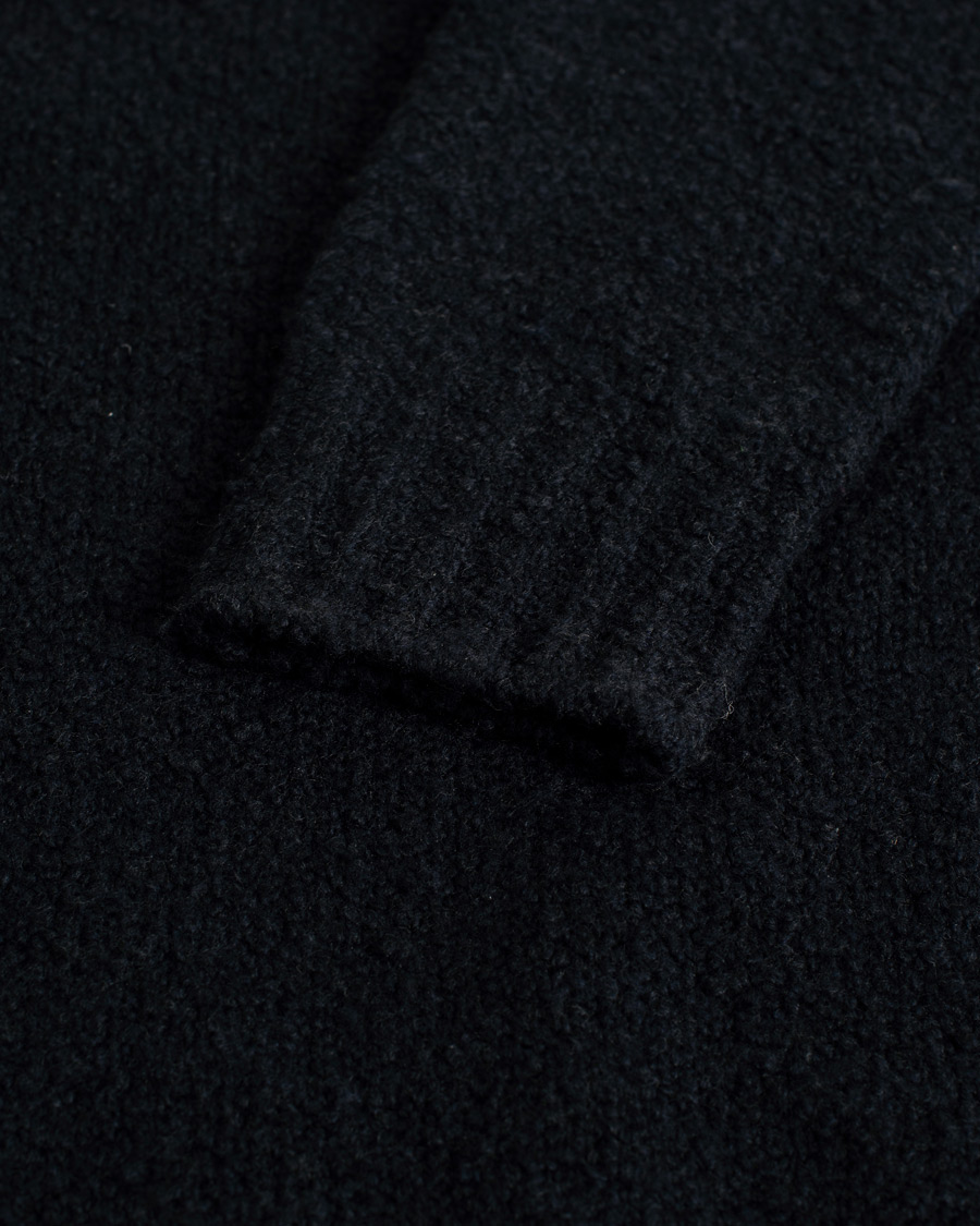 Mies | Puserot | Pre-owned | Drumohr Wool Boucle Mock Neck Navy 48