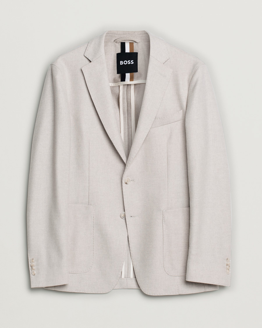 Mies | Pikkutakit | Pre-owned | BOSS BLACK Hanry Wool Patch Pocket Blazer Open White