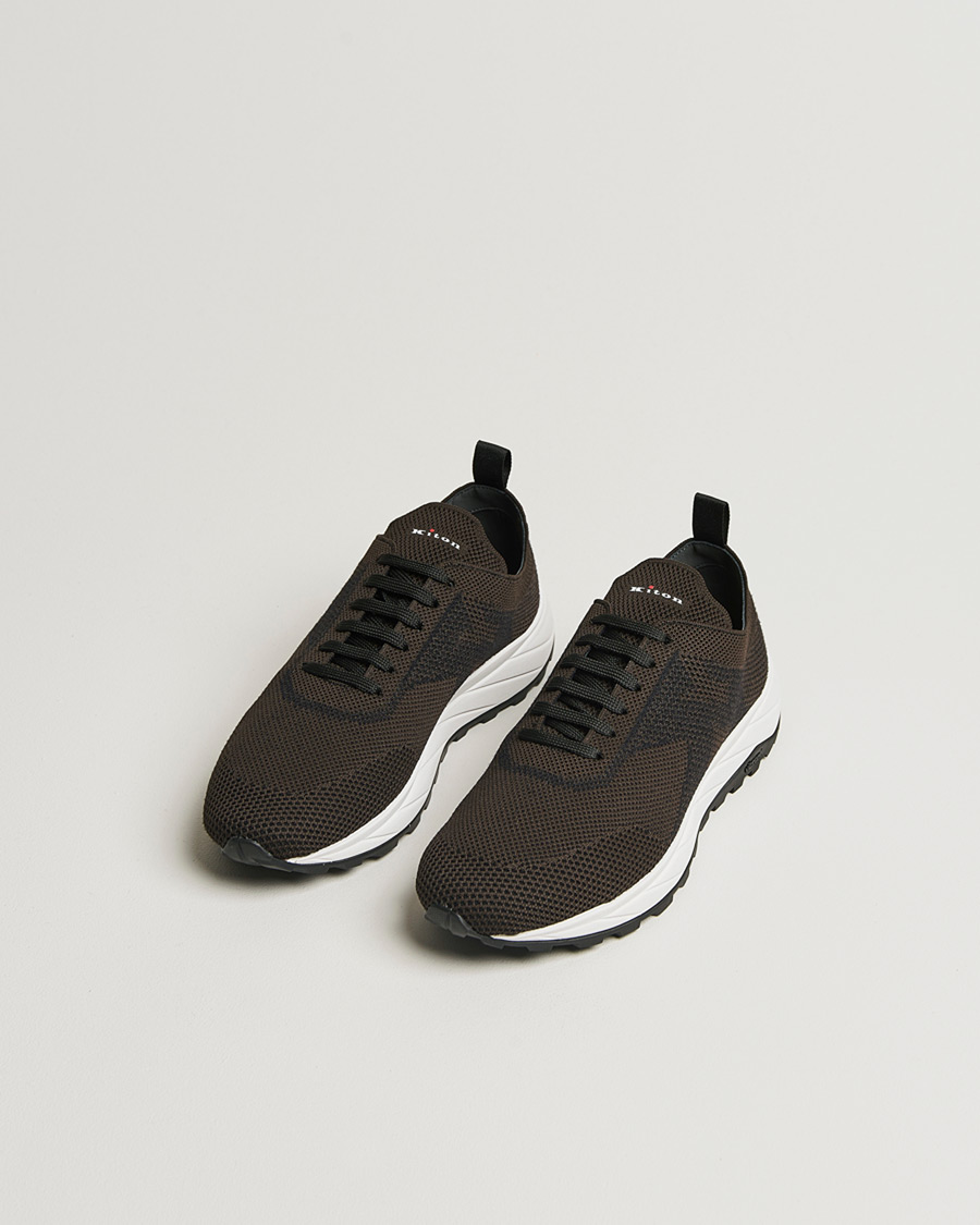 Mies | Kiton Running Sneakers Dark Brown 43 | Pre-owned | Kiton Running Sneakers Dark Brown 43