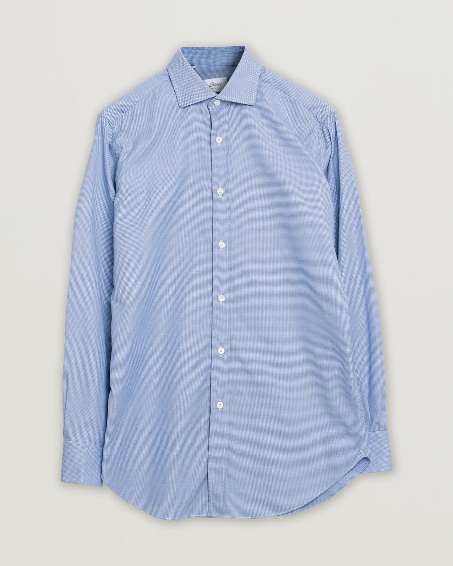 Mies | Kauluspaidat | Pre-owned | Brioni Slim Fit Micro Structure Dress Shirt Light Blue
