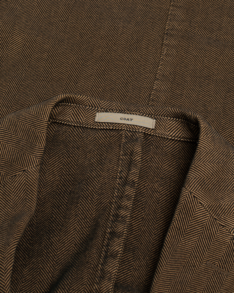 Mies | Pikkutakit | Pre-owned | Boglioli Cotton Herringbone Blazer Brown 54