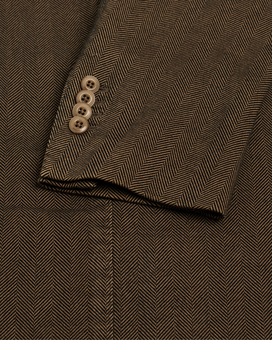 Mies | Pikkutakit | Pre-owned | Boglioli Cotton Herringbone Blazer Brown 54
