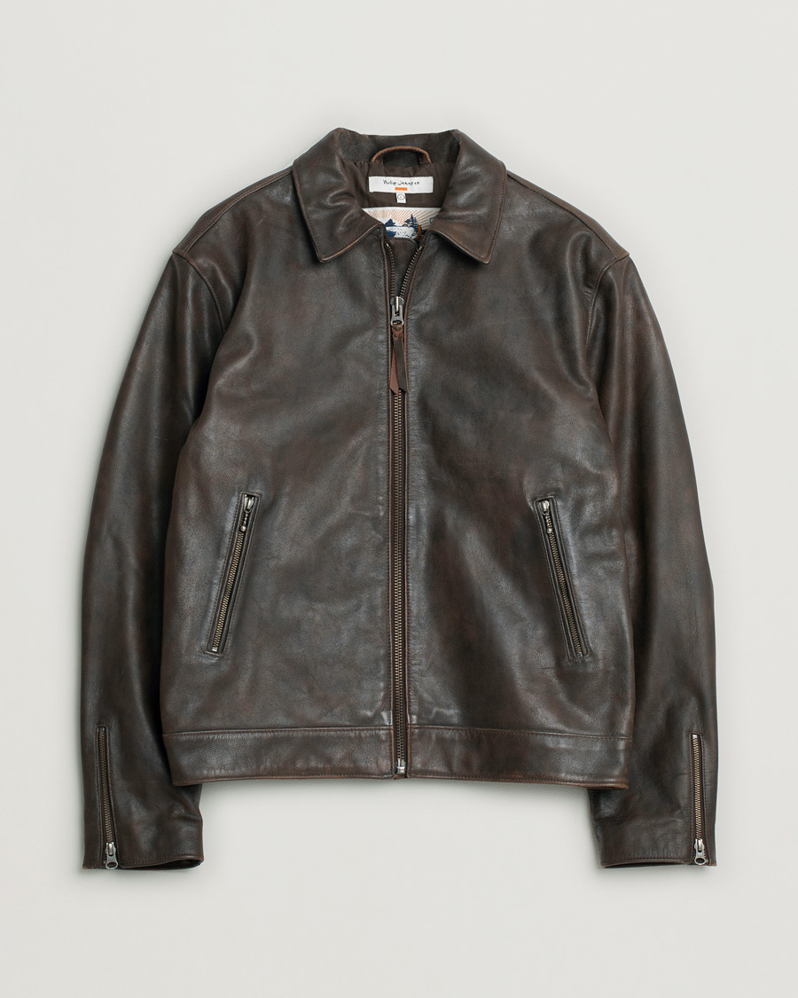 Mies | Takit | Pre-owned | Nudie Jeans Eddy Rider Leather Jacket Brown L