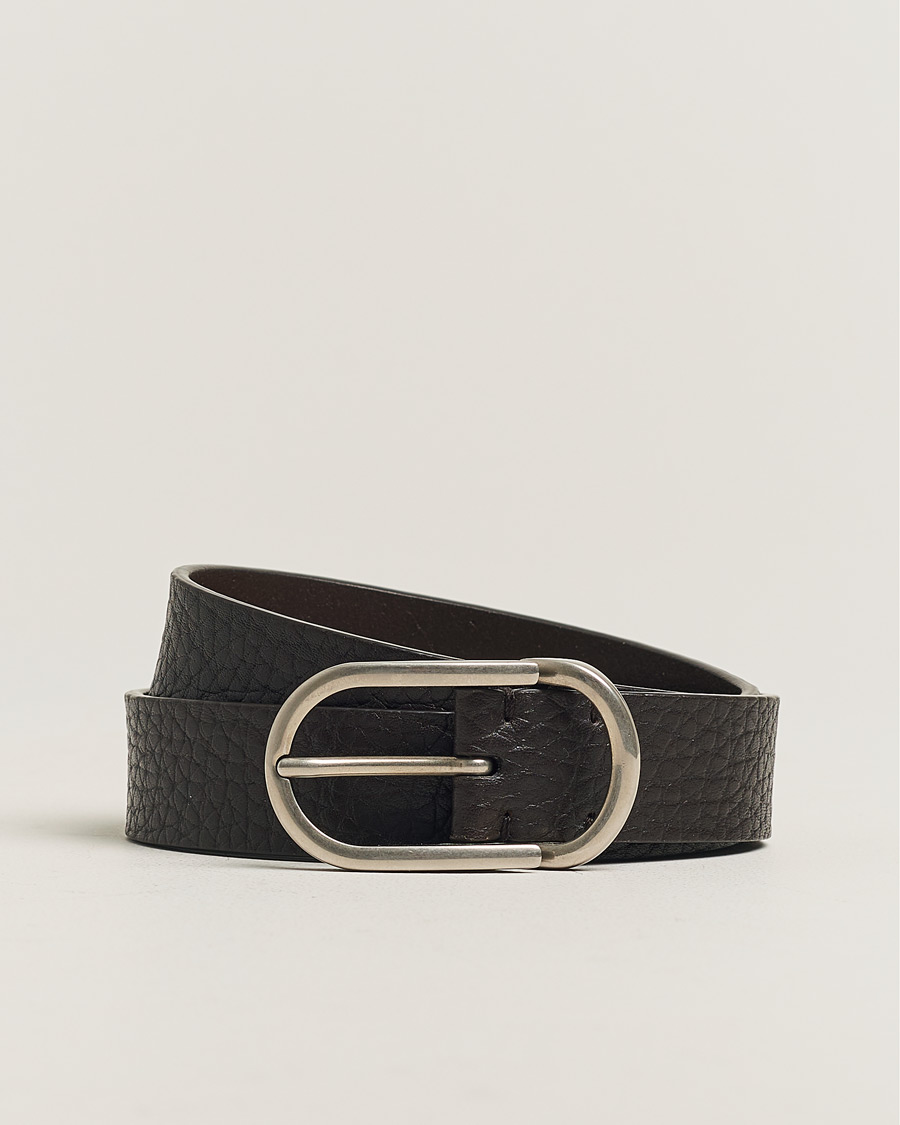 Mies | Brunello Cucinelli Grain Leather Belt Dark Brown | Pre-owned | Brunello Cucinelli Grain Leather Belt Dark Brown