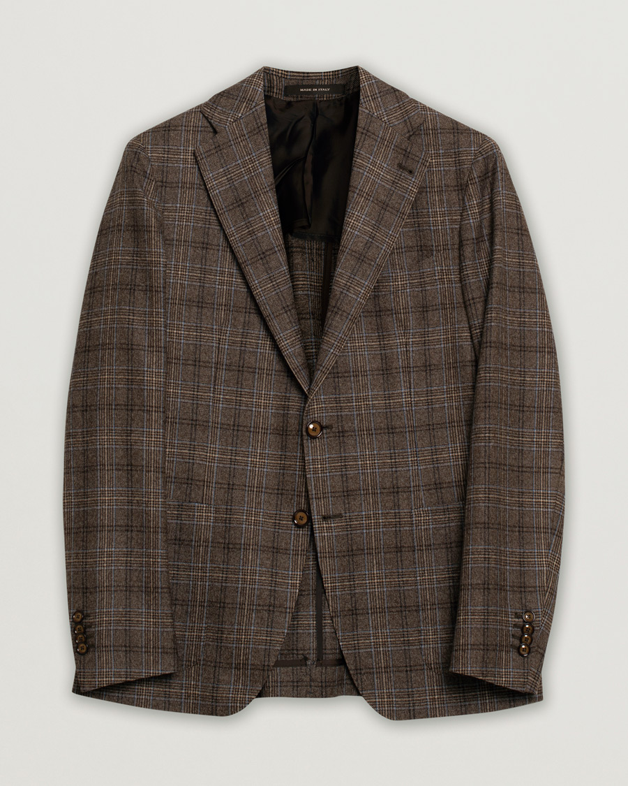 Mies | Pikkutakit | Pre-owned | Tagliatore Check Wool Blazer Brown 48