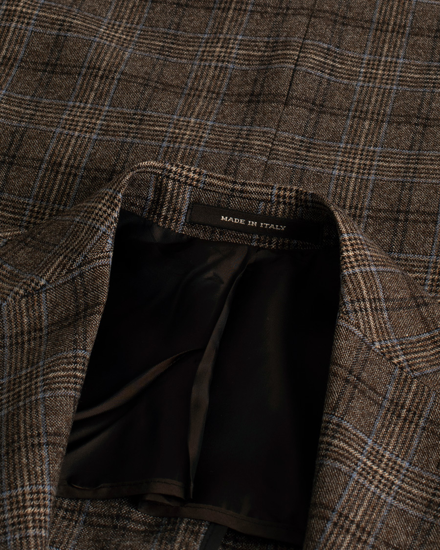 Mies | Pikkutakit | Pre-owned | Tagliatore Check Wool Blazer Brown 48