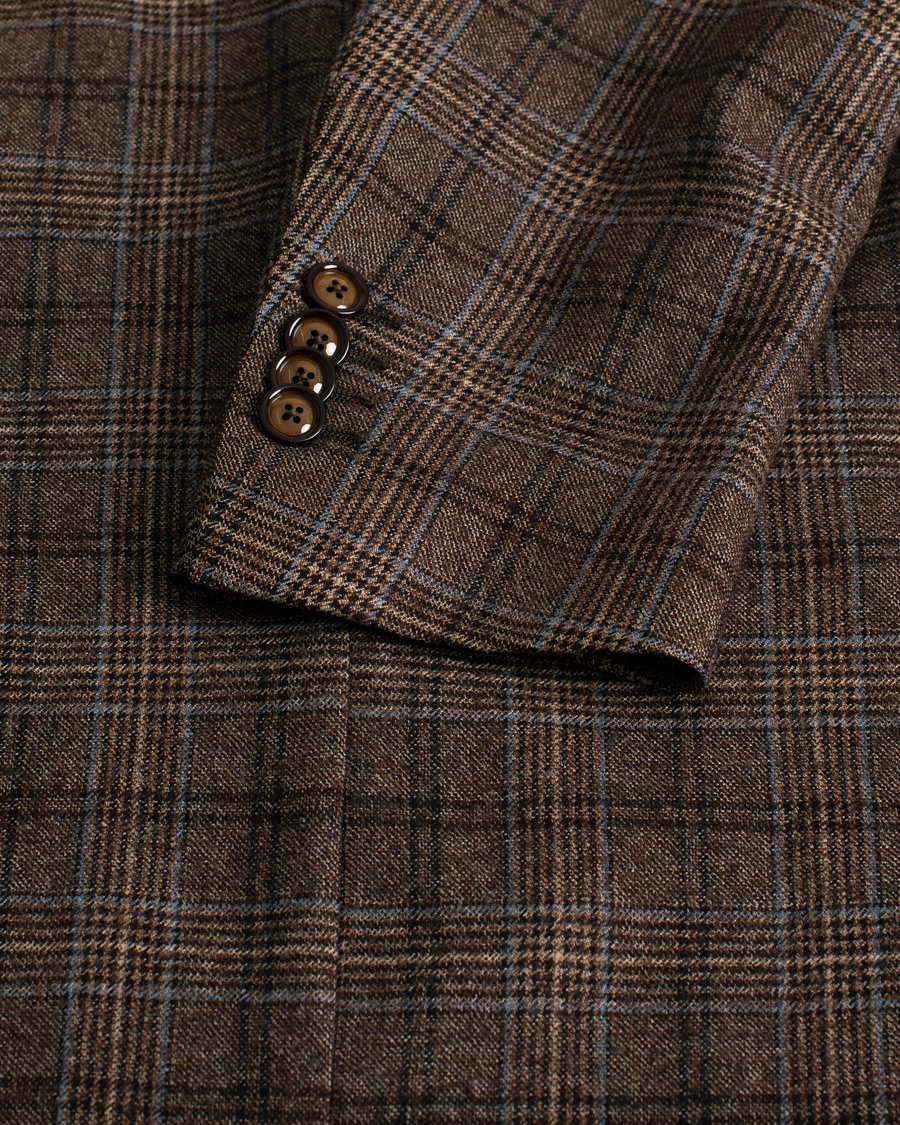 Mies | Pikkutakit | Pre-owned | Tagliatore Check Wool Blazer Brown 48