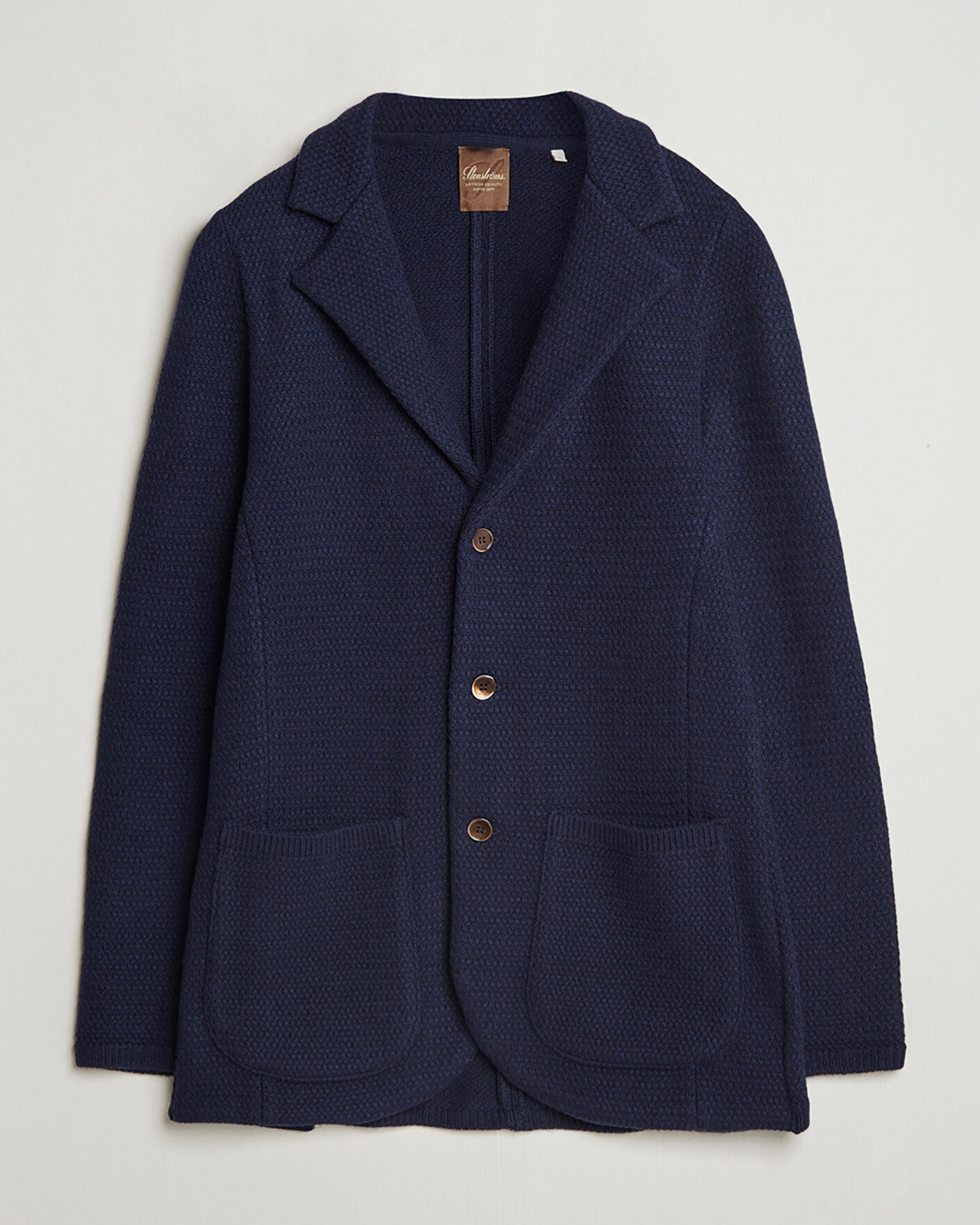 Mies | Pre-owned Pikkutakit | Pre-owned | Stenströms Knitted Textured Merino Wool Blazer Navy M