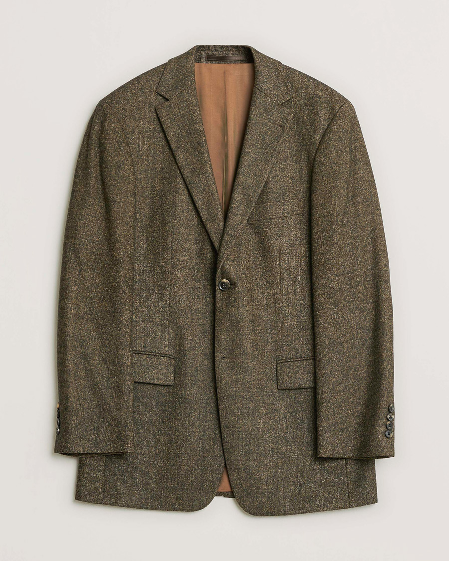Mies | Pre-owned Pikkutakit | Pre-owned | BOSS Vintage Wool Herringbone Blazer Brown 48