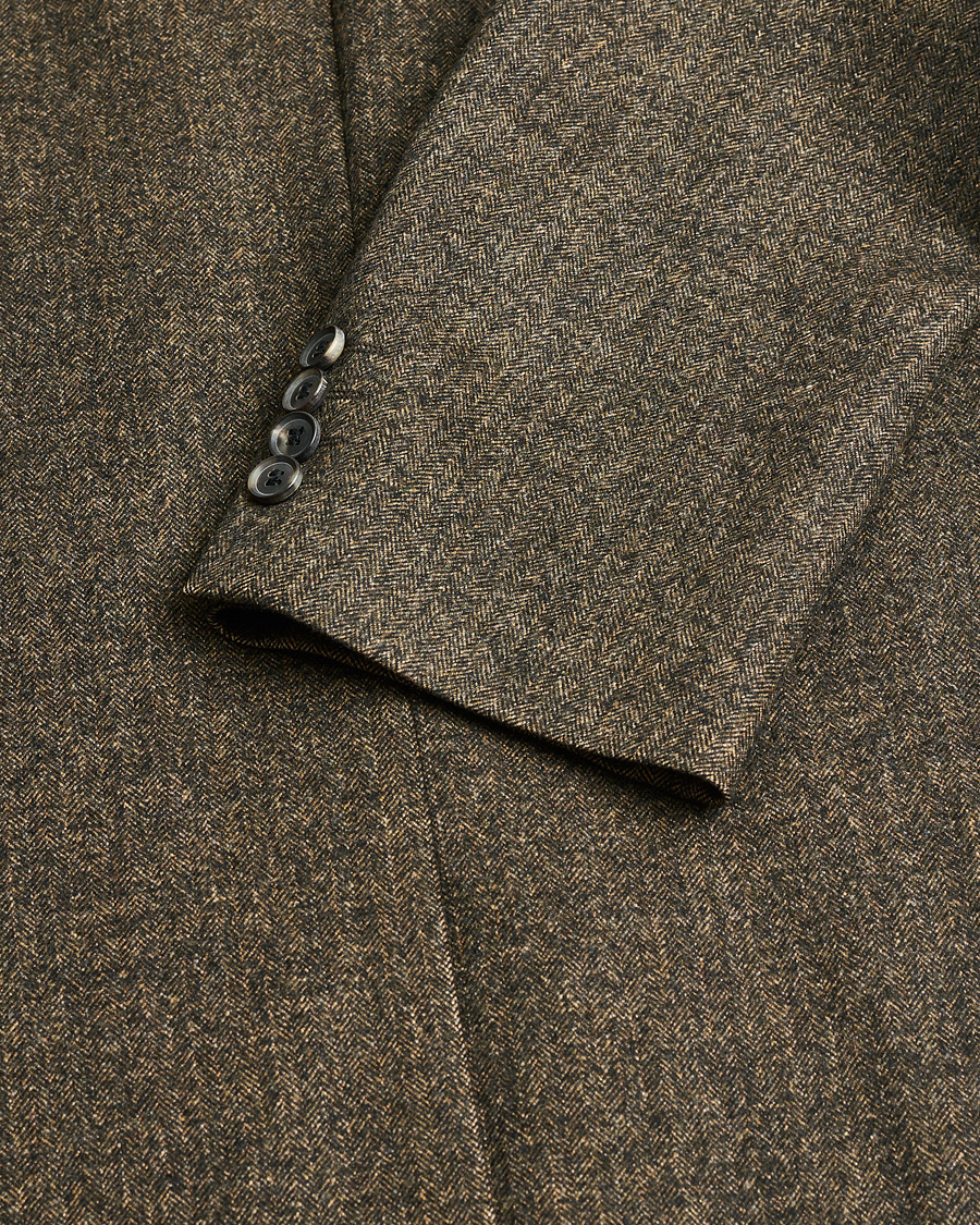Mies | Pre-owned Pikkutakit | Pre-owned | BOSS Vintage Wool Herringbone Blazer Brown 48
