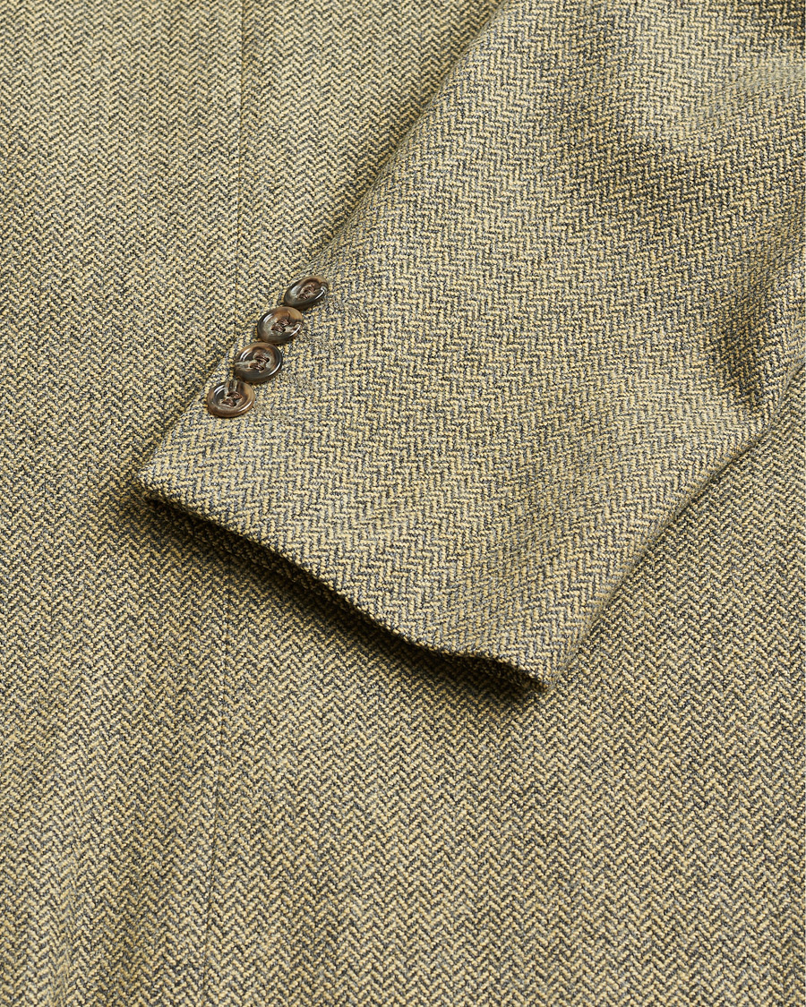 Mies | BOSS Vintage Wool Herringbone Blazer Beige 50 | Pre-owned | BOSS Vintage Wool Herringbone Blazer Beige 50