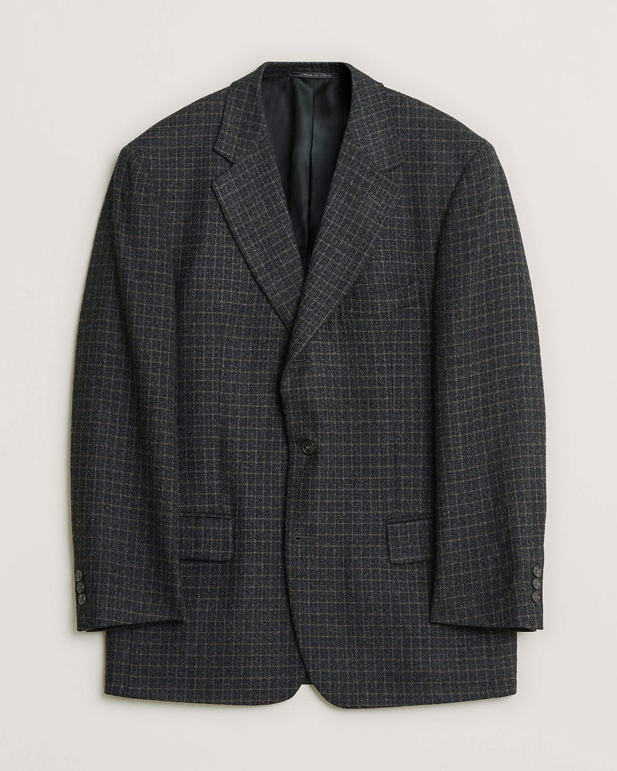 Mies | Pre-owned Pikkutakit | Pre-owned | Ermenegildo Zegna Vintage Wool Checked Blazer Dark Grey 50