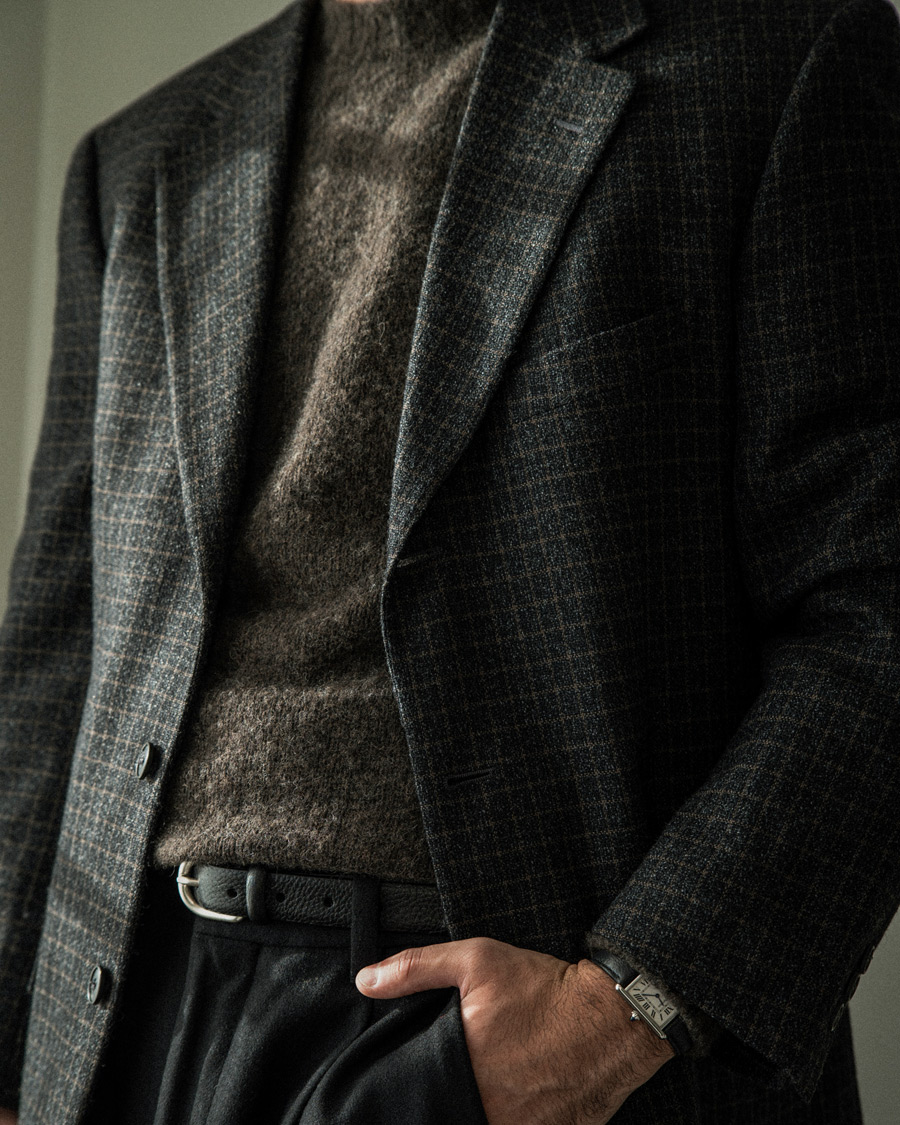 Mies | Pre-owned Pikkutakit | Pre-owned | Ermenegildo Zegna Vintage Wool Checked Blazer Dark Grey 50