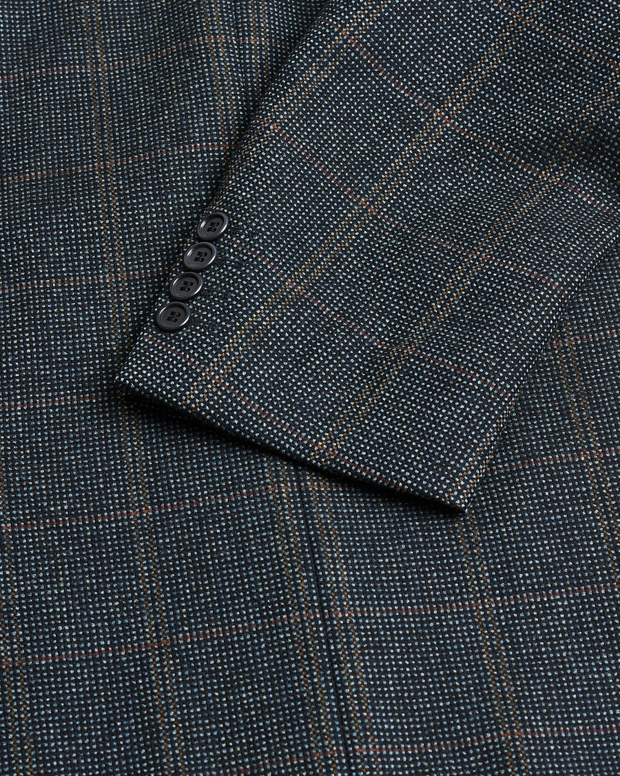 Mies | Pre-owned Pikkutakit | Pre-owned | BOSS Vintage Wool Checked Blazer Navy 48