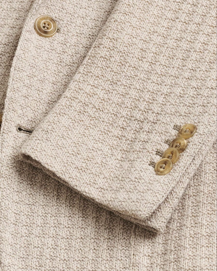 Mies | Pre-owned Pikkutakit | Pre-owned | L.B.M. 1911 Knitted Punto Wool Structure Blazer Camel 54