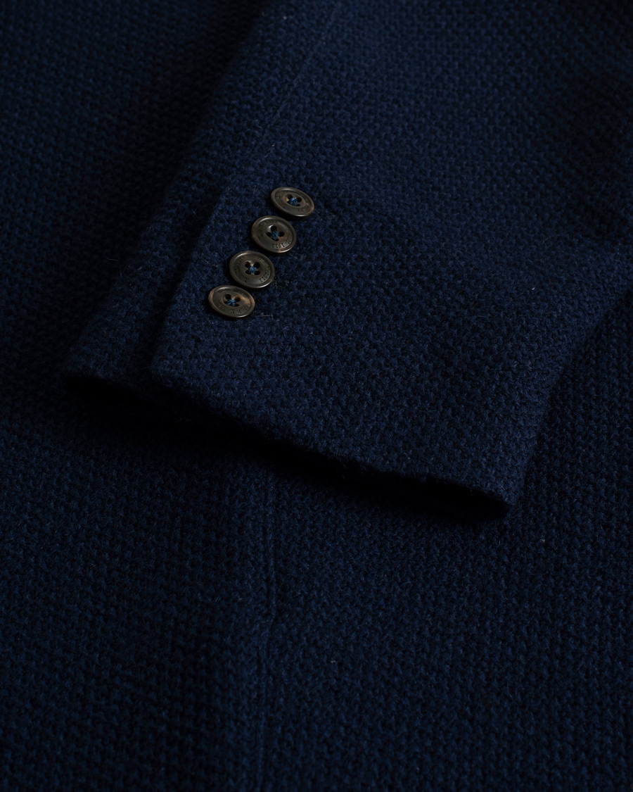 Mies | Pikkutakit | Pre-owned | L.B.M. 1911 Knitted Punto Wool Structure Blazer Navy