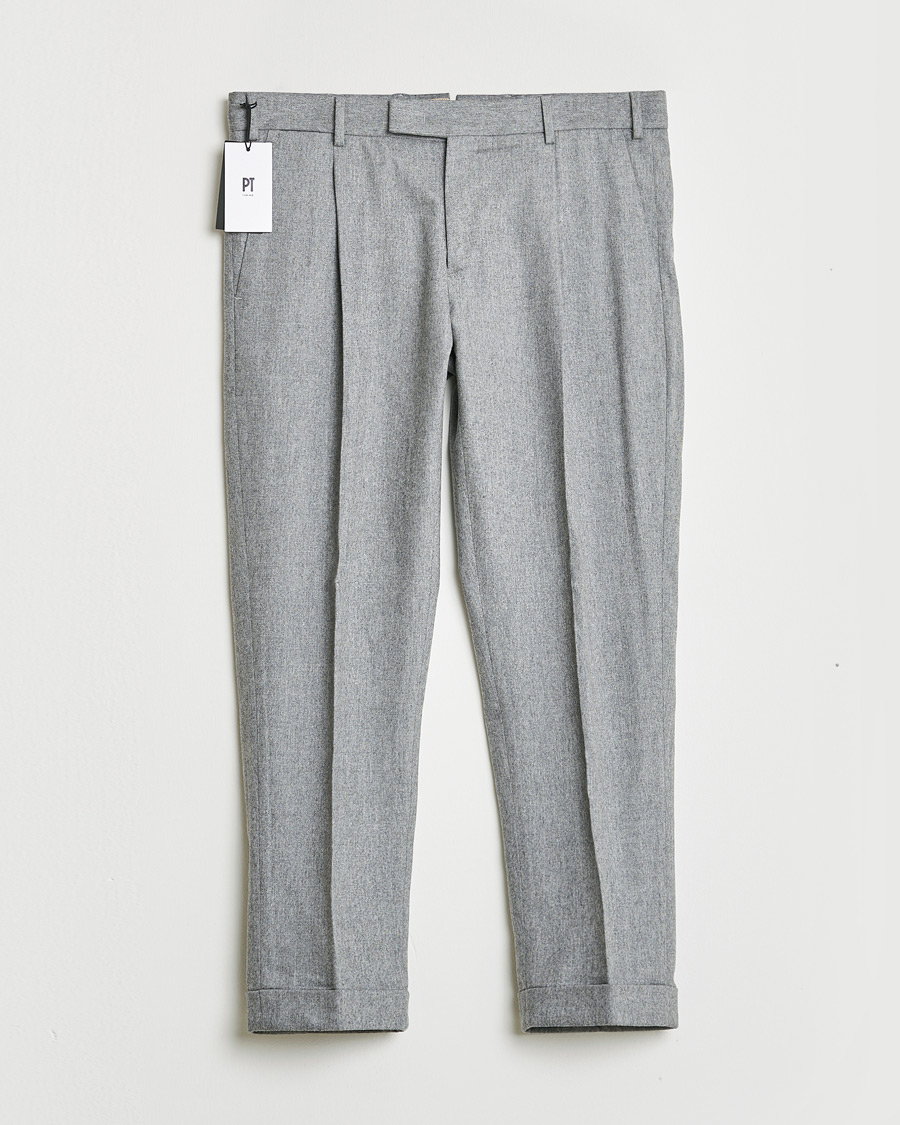 Mies | Pre-owned Housut | Pre-owned | PT01 Pleated Wool Trousers Grey Melange 50