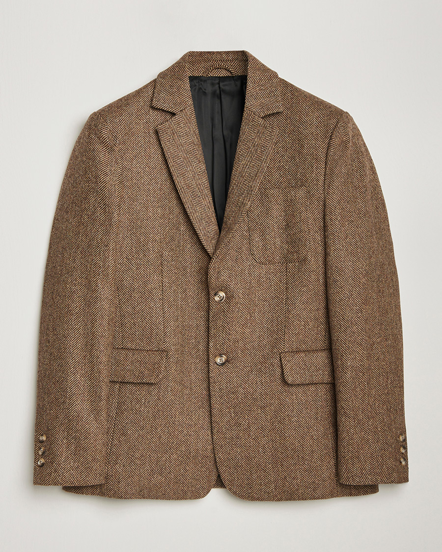 Mies | Pre-owned Pikkutakit | Pre-owned | Palmes Blaze Herringbone Wool Sport Coat Brown 46