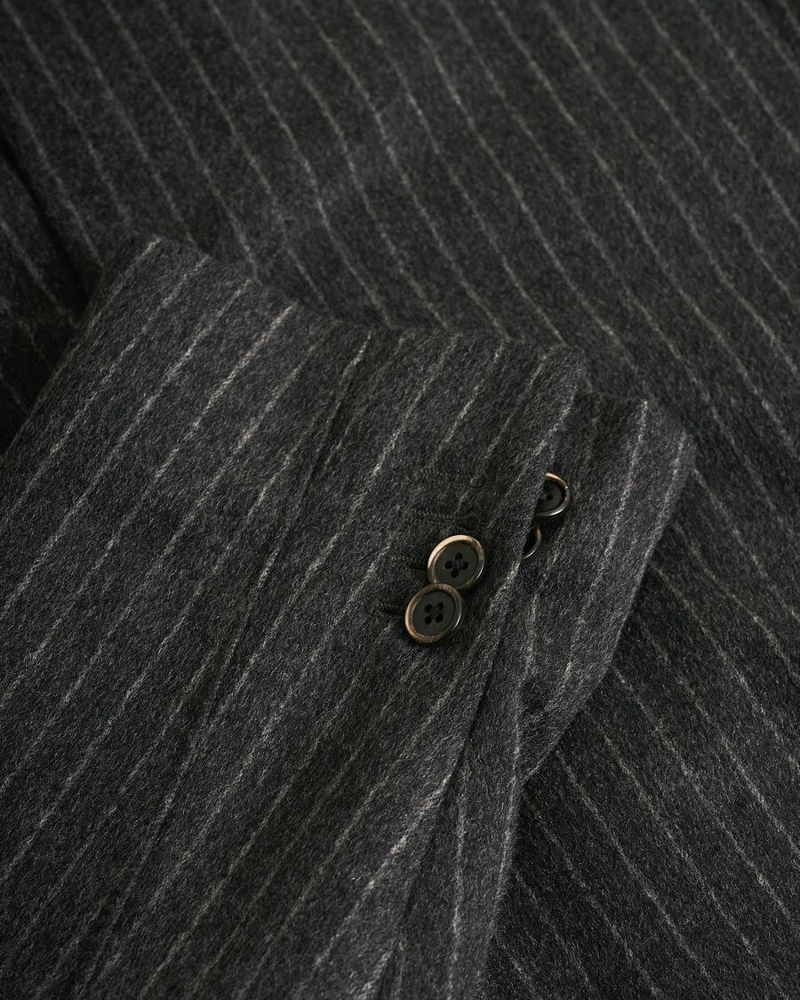 Mies | Takit | Pre-owned | Corneliani ID Wool Zip Coat Charcoal Pinstripe 50