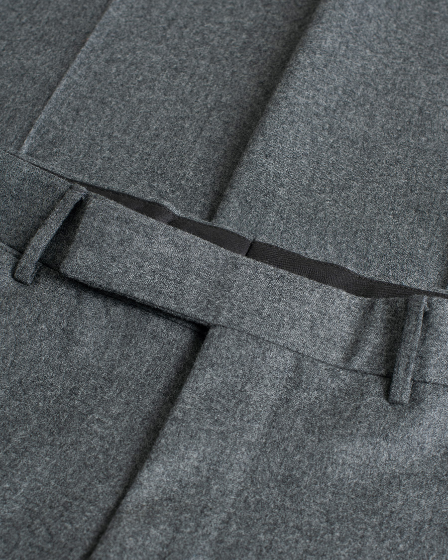 Mies | Housut | Pre-owned | Zegna Carded Flannel Trousers Grey Melange