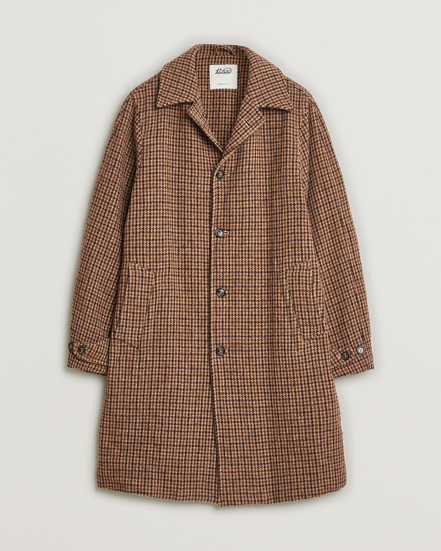 Mies | Valstar Wool Overcoat Brown Houndstooth 50 | Pre-owned | Valstar Wool Overcoat Brown Houndstooth 50