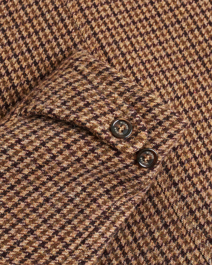Mies | Valstar Wool Overcoat Brown Houndstooth 50 | Pre-owned | Valstar Wool Overcoat Brown Houndstooth 50