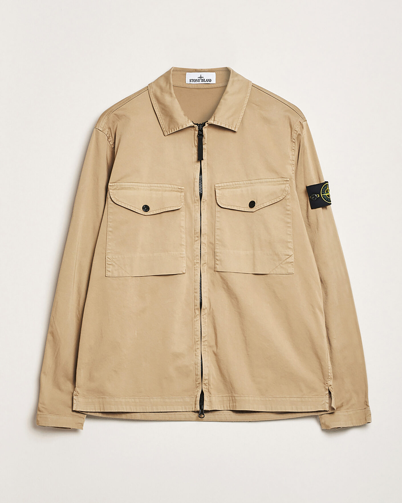 Mies | Pre-owned Takit | Pre-owned | Stone Island Cotton Stretch Zip Overshirt Biscuit XL