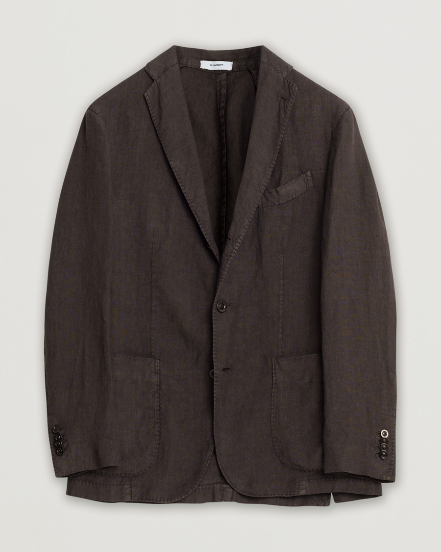 Mies | Pikkutakit | Pre-owned | Boglioli K Jacket Linen Blazer Dark Brown