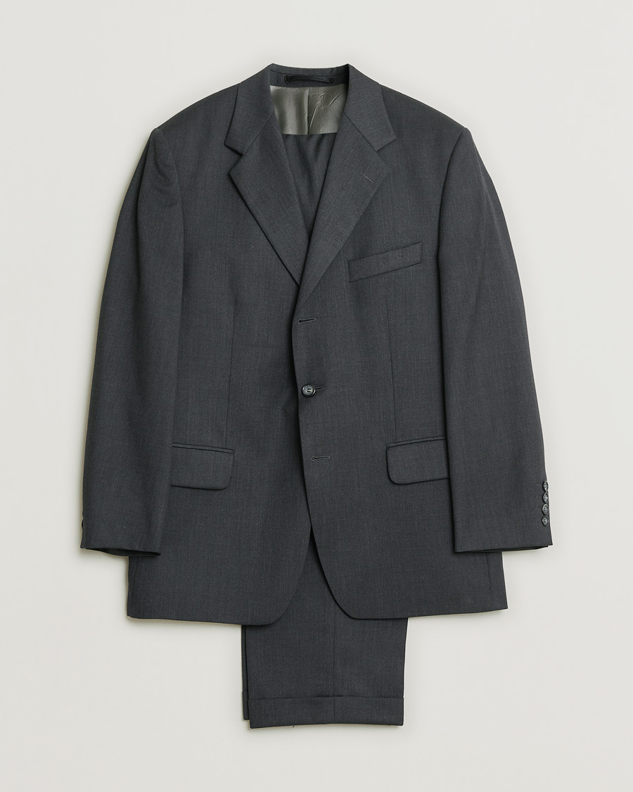 Mies | Oscar Jacobson Vintage Wool Suit Dark Grey 50 | Pre-owned | Oscar Jacobson Vintage Wool Suit Dark Grey 50