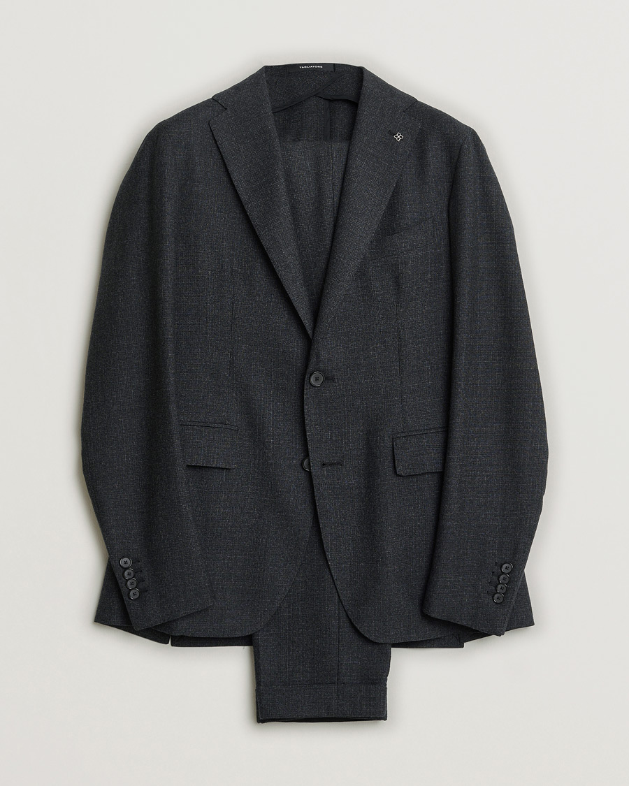 Mies | Tagliatore Wool Suit Anthracite Melange 46 | Pre-owned | Tagliatore Wool Suit Anthracite Melange 46