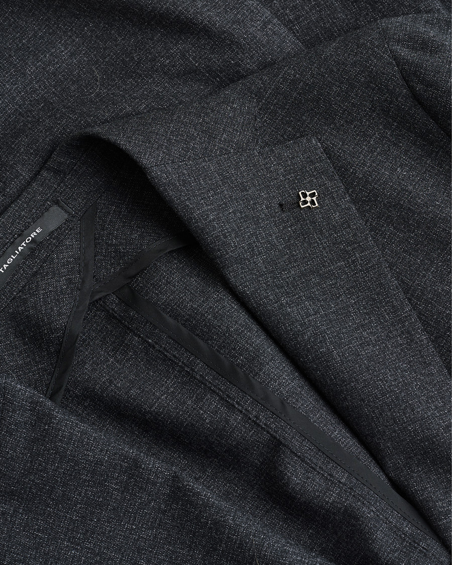 Mies | Tagliatore Wool Suit Anthracite Melange 46 | Pre-owned | Tagliatore Wool Suit Anthracite Melange 46
