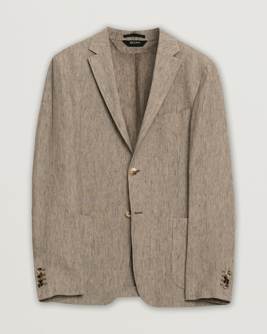 Mies | Pre-owned Pikkutakit | Pre-owned | Zegna Unconstructed Linen Blazer Beige 50