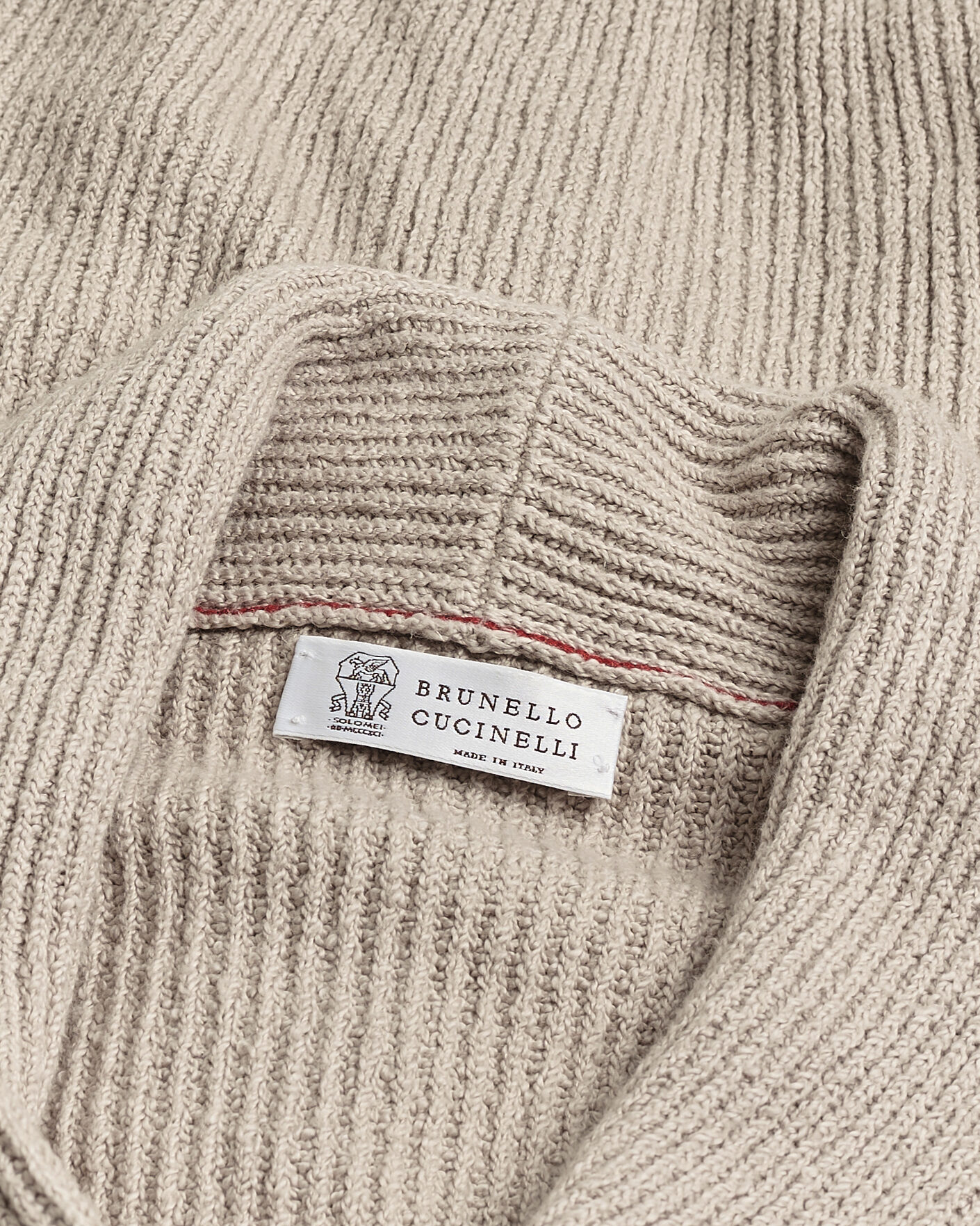 Mies | Pre-owned Puserot | Pre-owned | Brunello Cucinelli Heavy Rib Shawl Cardigan Beige 52