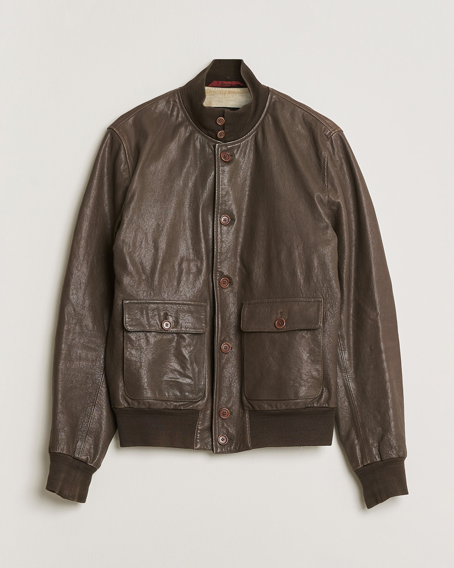 Mies | Pre-owned Takit | Pre-owned | Stewart Calf Bomber Jacket Dark Brown L