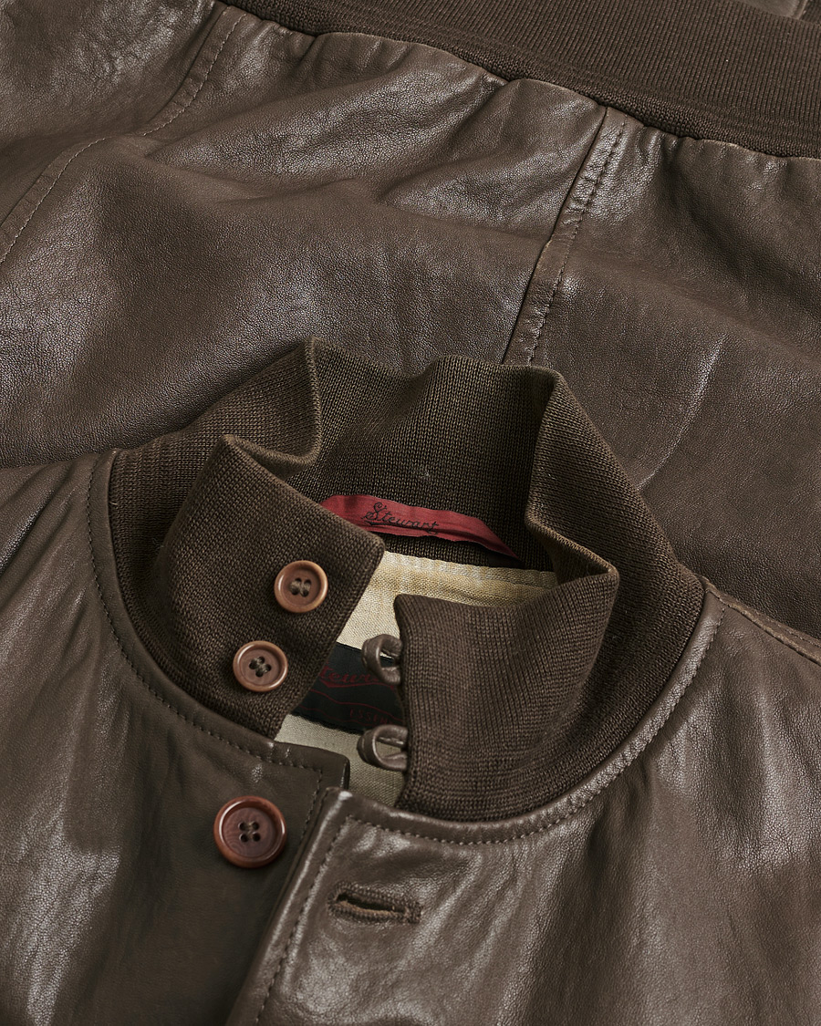 Mies | Pre-owned Takit | Pre-owned | Stewart Calf Bomber Jacket Dark Brown L