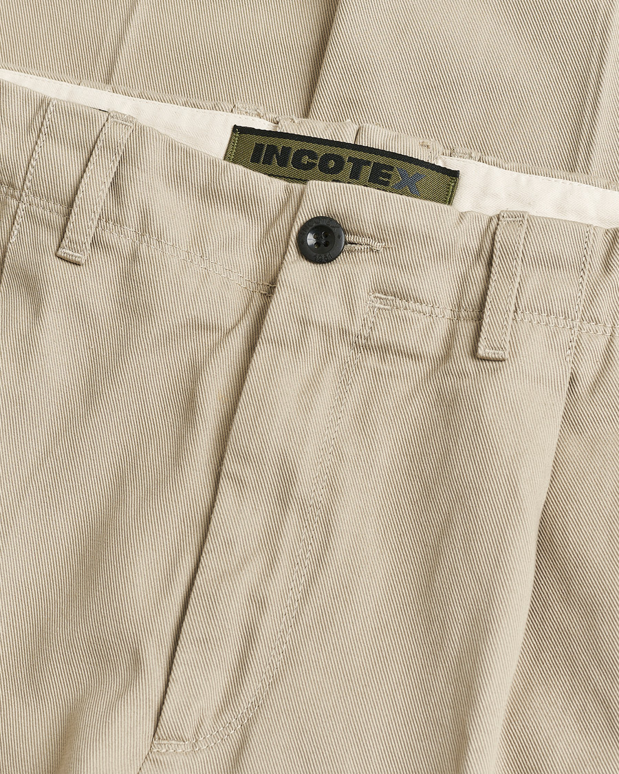 Mies | Pre-owned Housut | Pre-owned | Incotex Regular Fit Uniform Cotton Slacks Beige W32