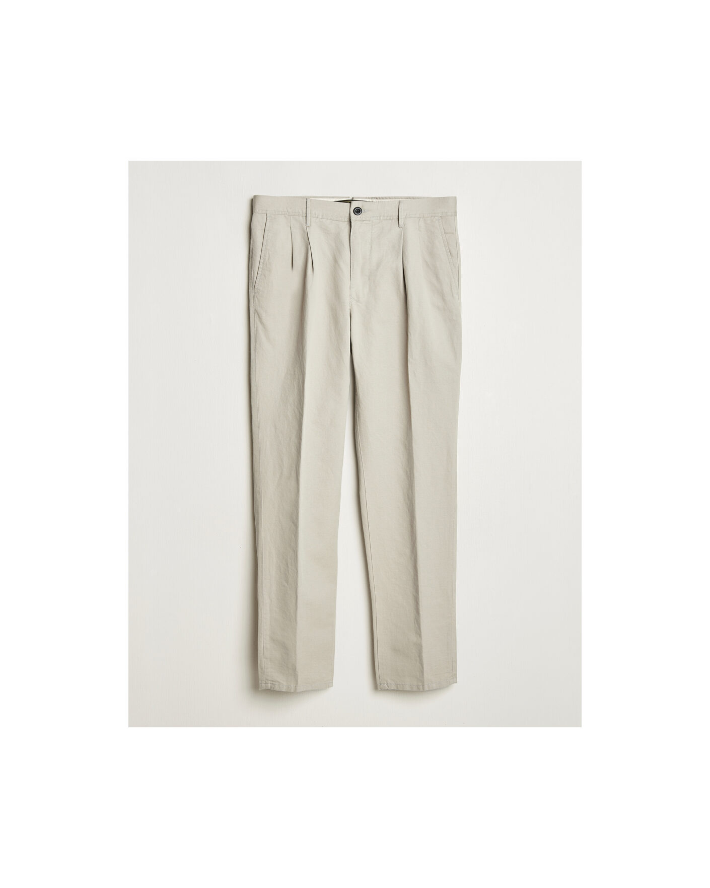 Mies | Pre-owned Housut | Pre-owned | Incotex Tapered Fit Pleated Linen Slacks Light Beige W33