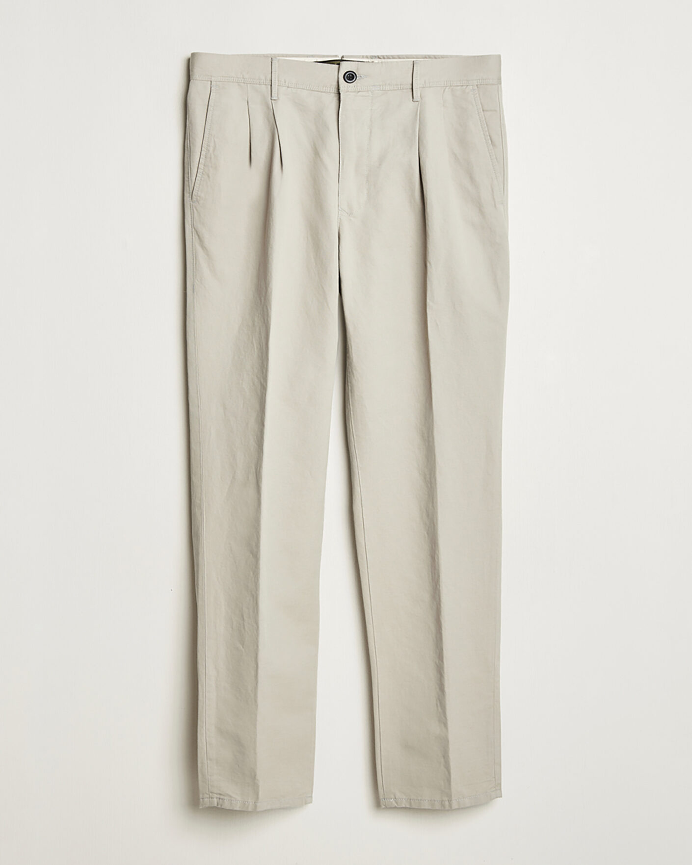 Mies | Pre-owned Housut | Pre-owned | Incotex Tapered Fit Pleated Linen Slacks Light Beige W33
