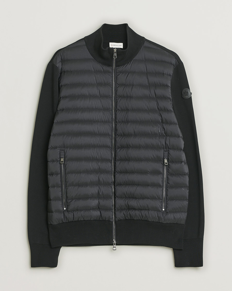 Mies | Moncler Hybrid Zip Cardigan Black | Pre-owned | Moncler Hybrid Zip Cardigan Black